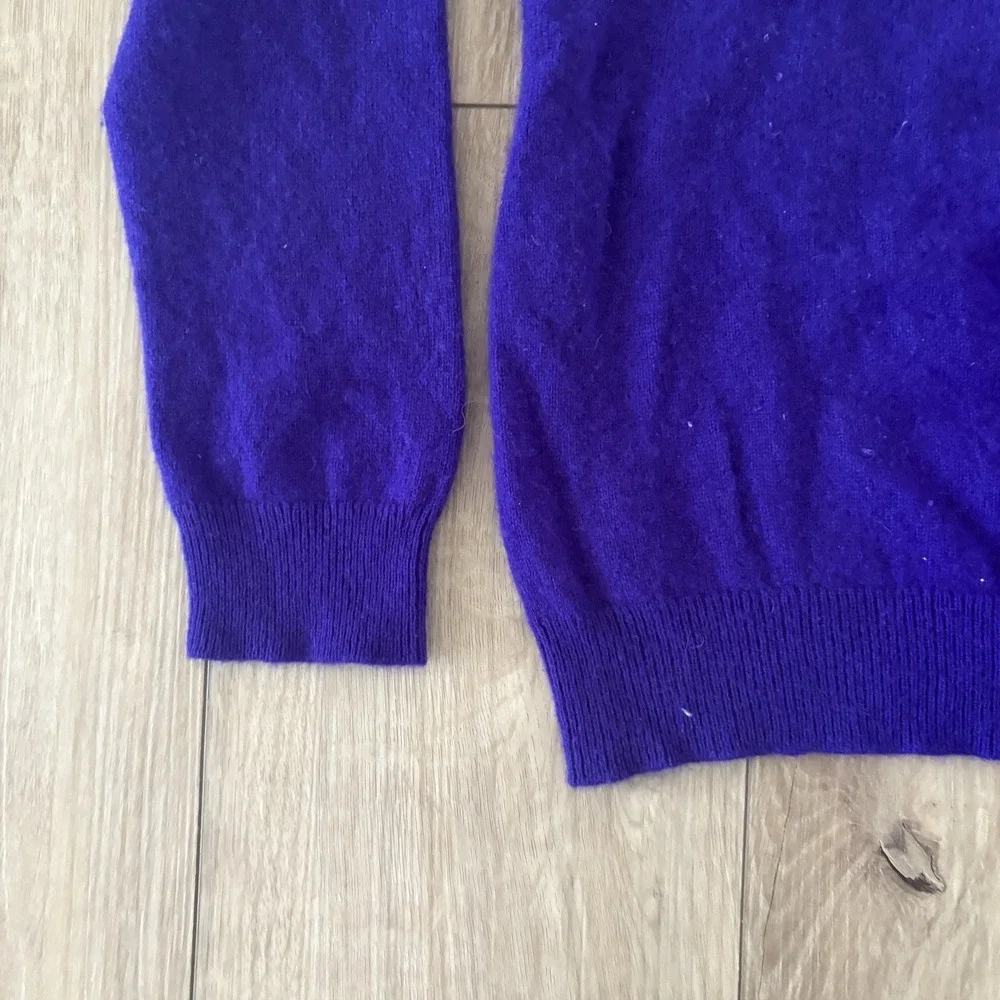 Charter Club Luxury 100% Cashmere Purple Crew Neck Pullover Sweater Womens Large
